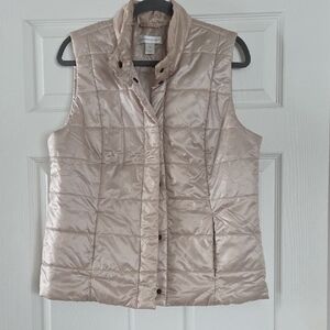 Christopher & Banks Beige Quilted Vest